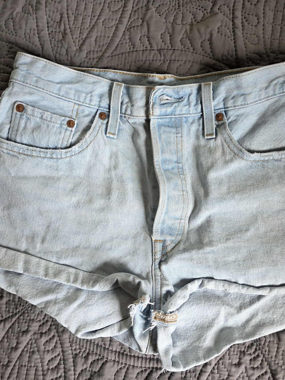 Levi's Light Blue High-Waist Denim Shorts
